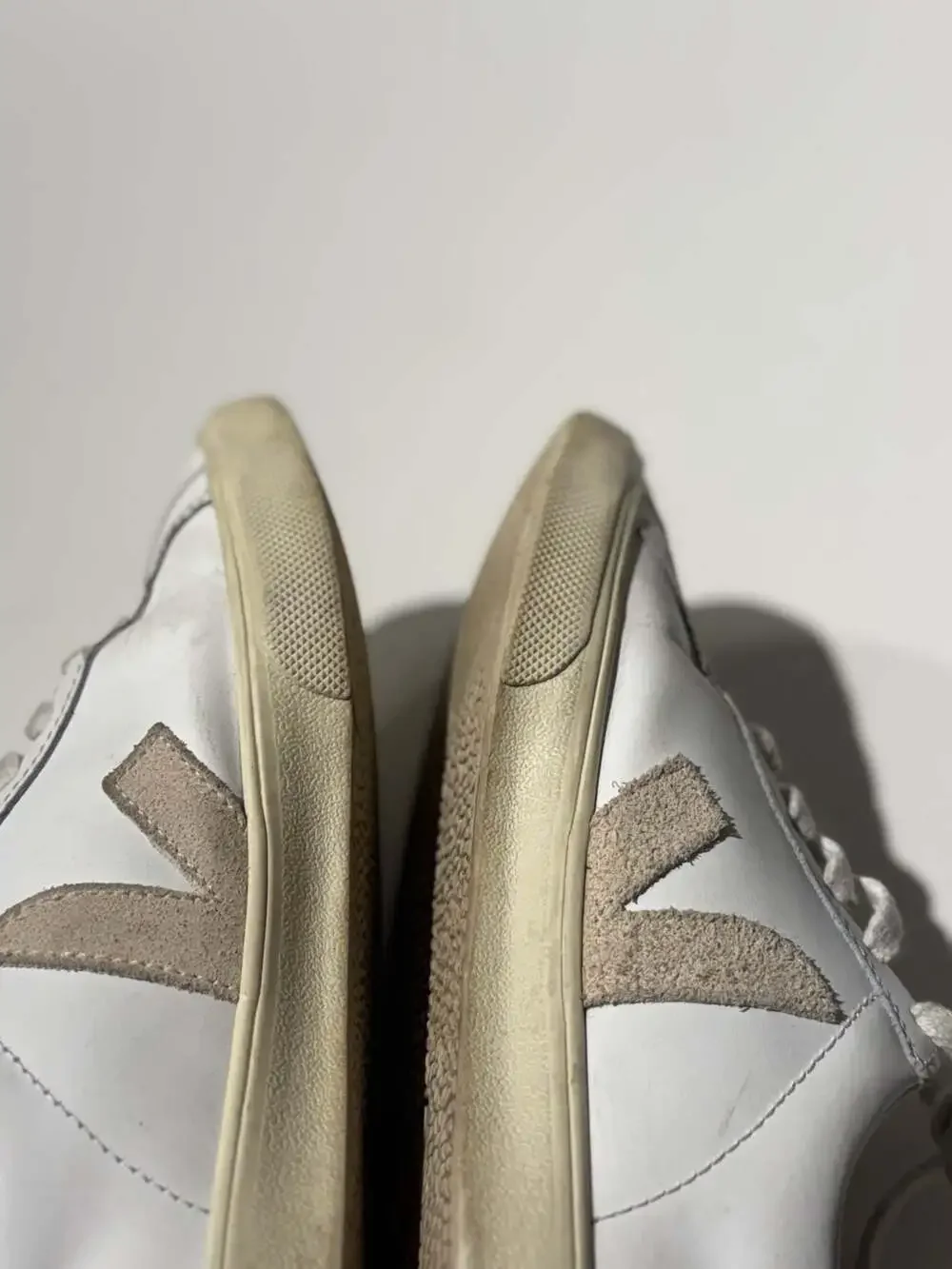Veja Esplar Leather Sneakers in White/Taupe Suede Women's Size 6